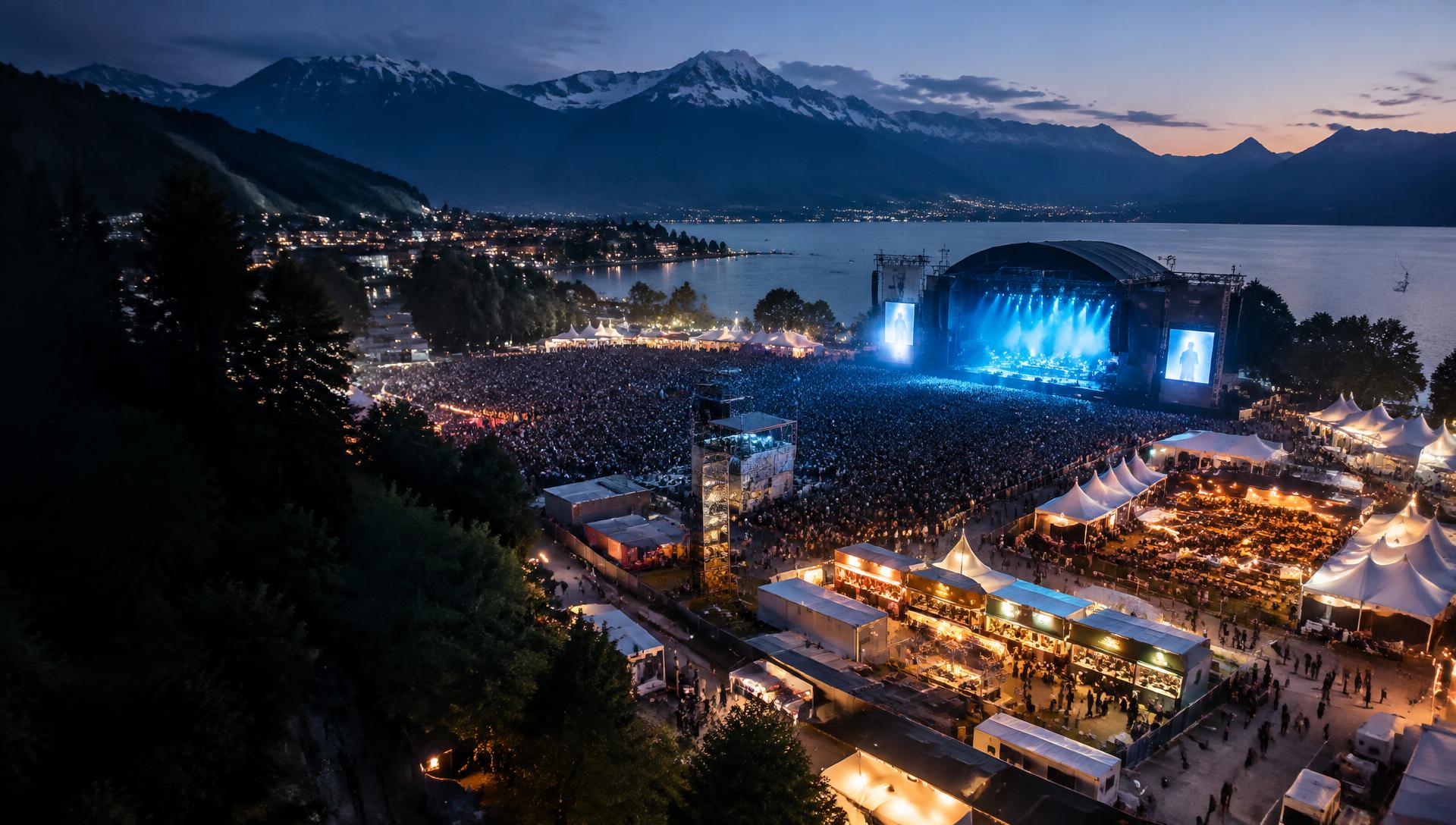 Large event with festival stage and event catering in Switzerland